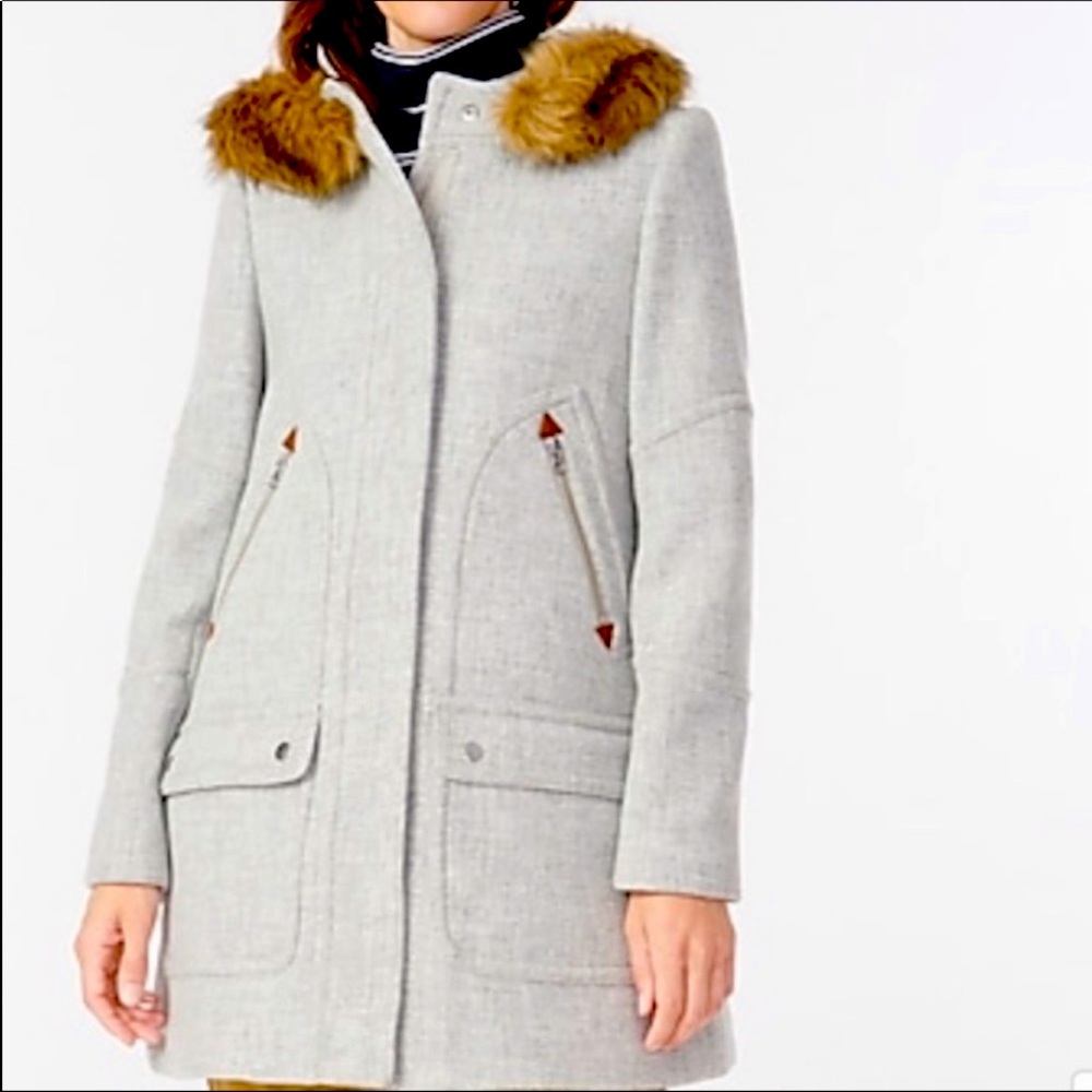 J.Crew Chateau Italian Stadium Cloth Wool Parka